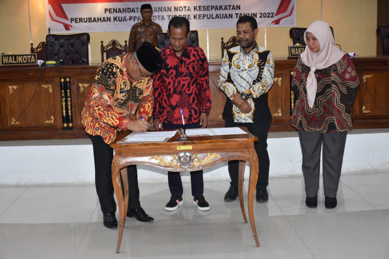 Nota Kesepakatan Perubahan KUA- PPAS 2022 Kota Tidore Resmi Ditandatangani