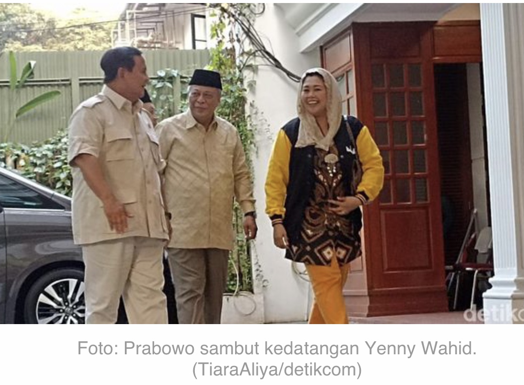 Prabowo Terima Kunjungan Putri Presiden ke 4 Yenny Wahid