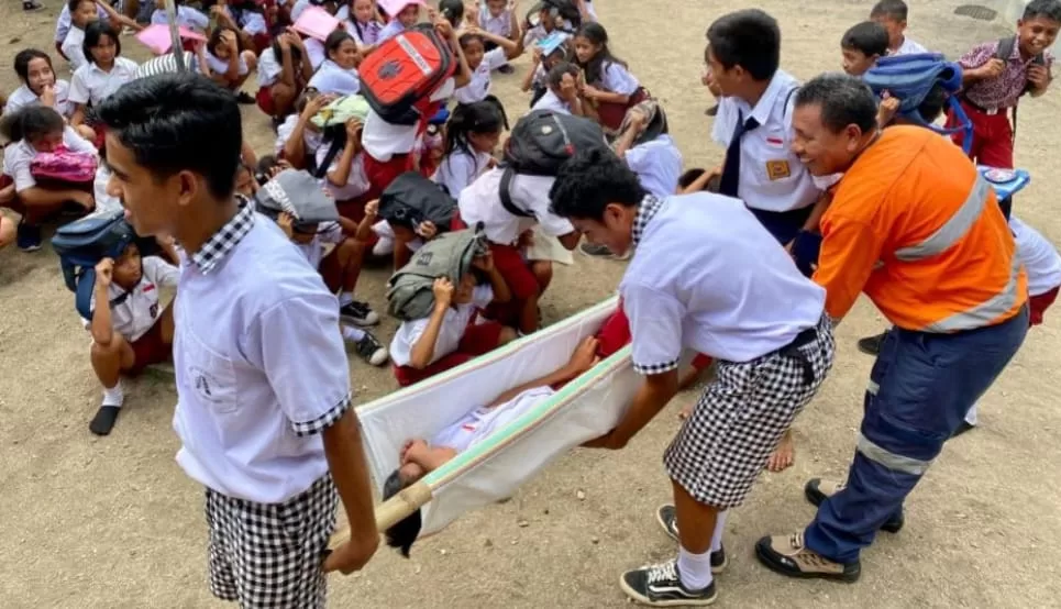 PT NHM Beri Edukasi Penanggulangan Bencana Kepada Siswa di Lingkar Tambang