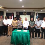 Pemda Teken NPHD Anggaran KPU, Bawaslu  Polres Halut dan TNI Pada  Pemilu 2024