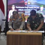 Diwakili Korem 152/Baabullah Penandatanganan Naskah Kerja Sama Polda Malut Dengan Kodam XVI/Pattimura 