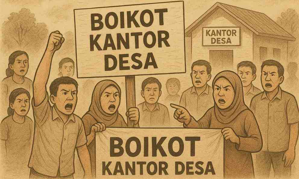 Diduga Selingkuh: Warga Palang Kantor, Bupati Segera Pecat Kades Tutupa