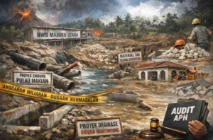 BWS Malut Disorot: Proyek Rp 28,9 Miliar Amburadul, Rakyat Kebagian Banjir dan Puing
