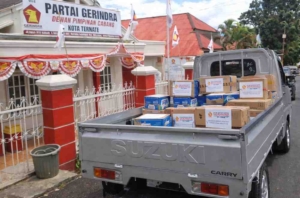 Gerindra Ternate Salurkan Bantuan untuk Korban Gempa Batang Dua