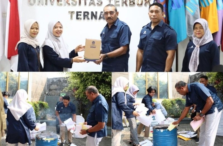 Arsip Inaktif UT Ternate Dimusnahkan, Disaksikan Tim Arsiparis UT Pusat